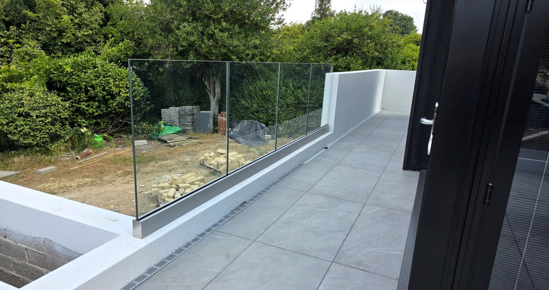 Frameless Glass Balustrade to a Raised Patio - Wombwell, Barnsley
