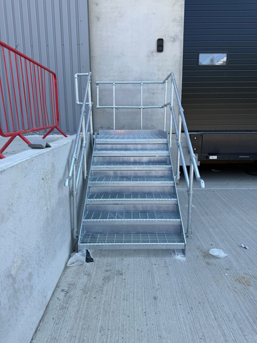 Galvanised Dock Access Stairs and Crossover Platforms - Markham Vale, Derbyshire
