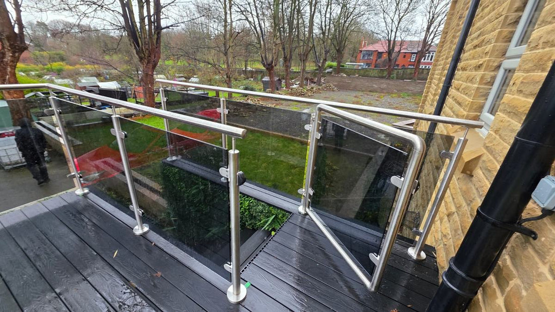 Tinted Grey Glass Balustrade & Gate, Barnsley