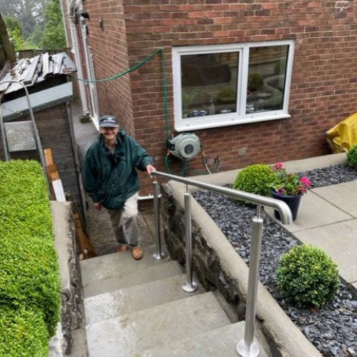Stainless Steel Garden Step Handrail - Rotherham, South Yorkshire