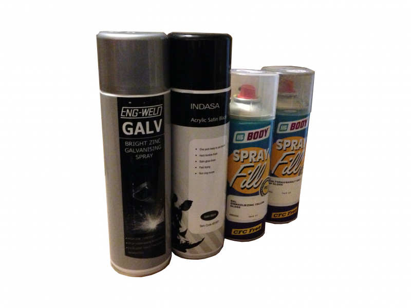 Galvanising spray and RAL touch up paint aerosols for steel balustrades and handrails