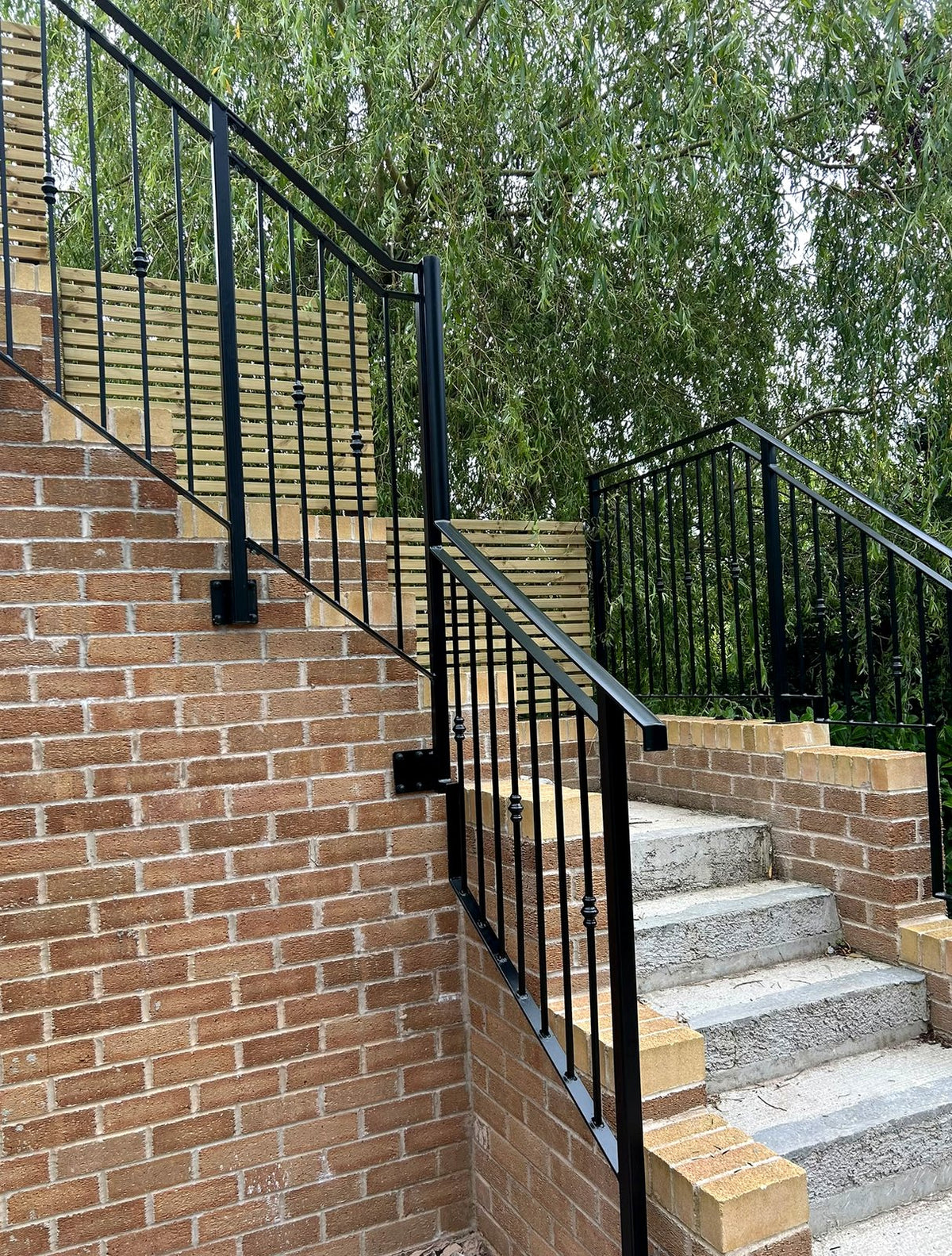 External metal staircase railings in black, Sheffield
