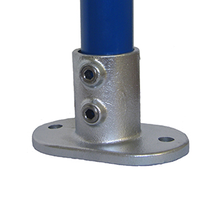 A12 galvanised post base flange key clamp fitting for 42.4mm steel tube