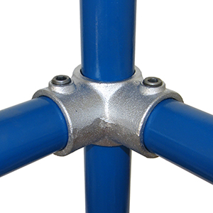 A20 galvanised mid 90 degree three way corner key clamp fitting for 42.4mm steel tube