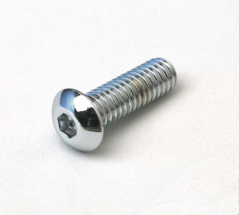 M5 x 20mm stainless button head machine screw with a low rounded head