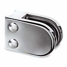 Mirror polished 316 stainless steel glass clamp, bright reflective finish