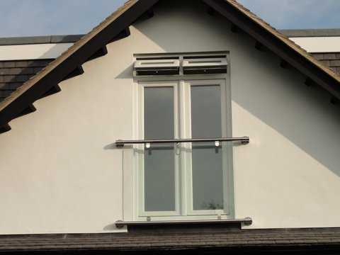 Modern Style stainless and glass Juliet balcony