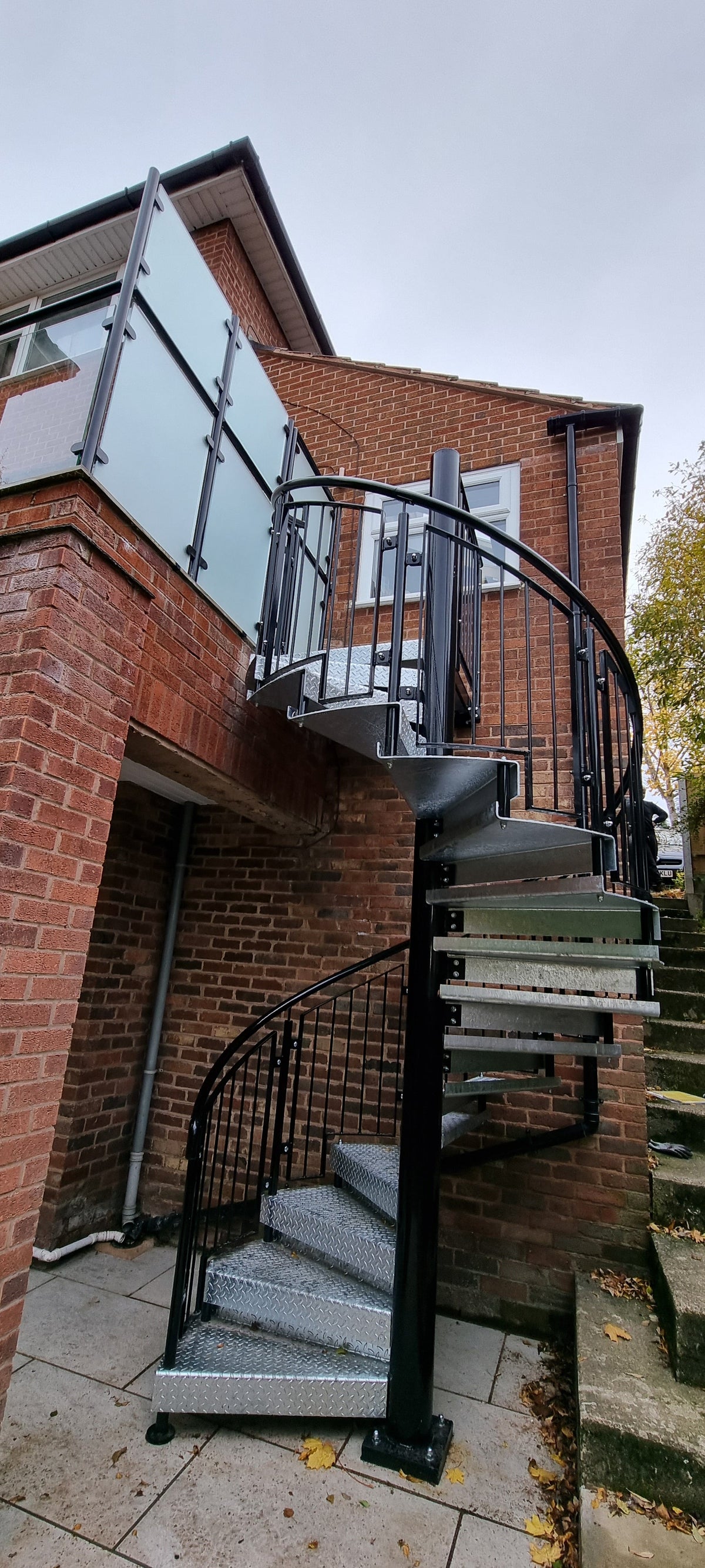 Full height steel spiral staircase made in Sheffield
