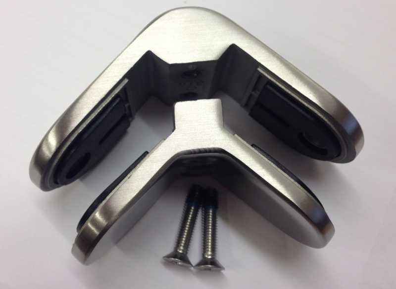 Corner clamp viewed from above showing the 90 degree joint
