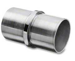 Stainless steel in-line tube connector for joining handrail lengths