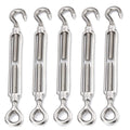 Stainless steel M8 tension turnbuckle with hook and eye for a shade sail