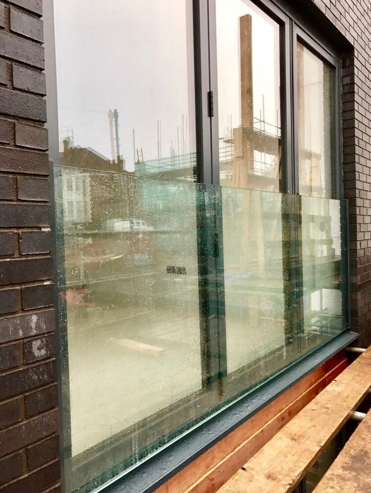 Canterbury frameless glass Juliet balcony, external view