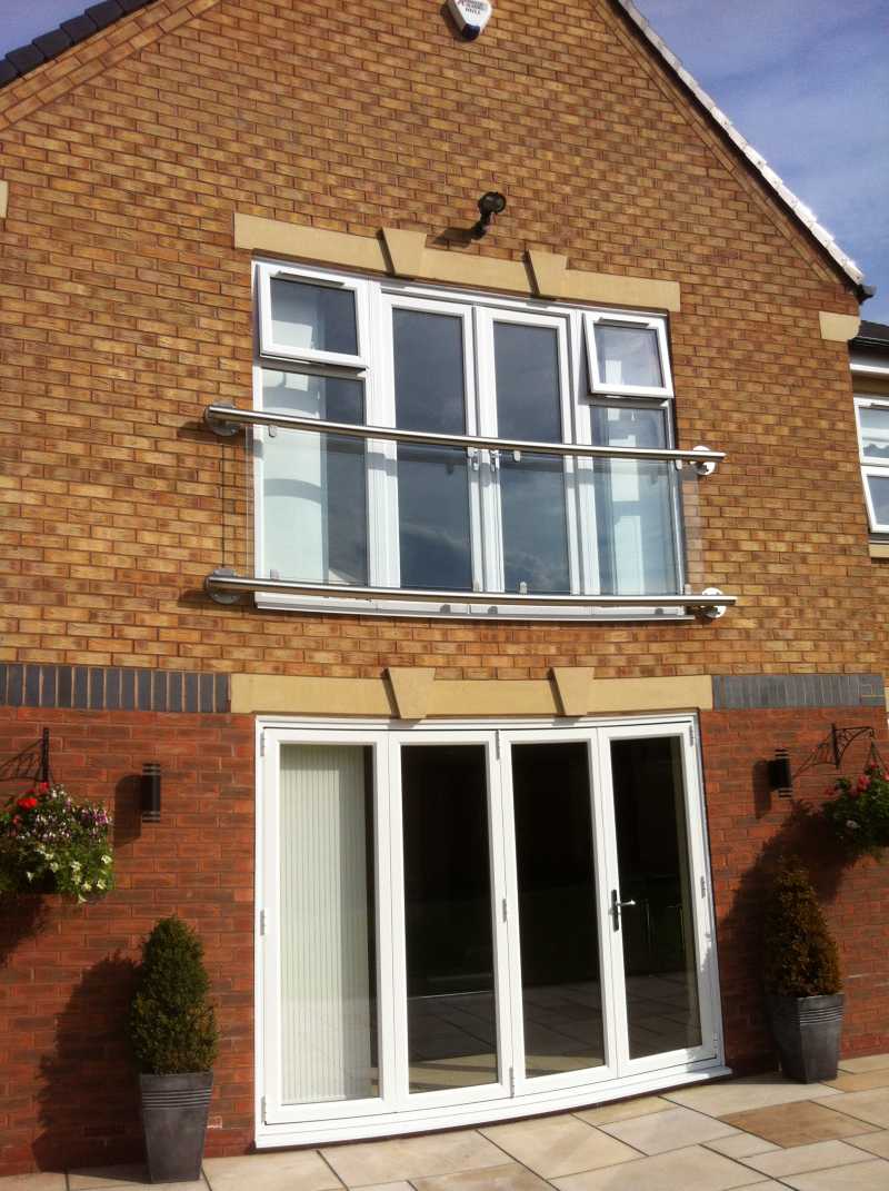 Wide span glass Juliet balcony, 2.4m opening