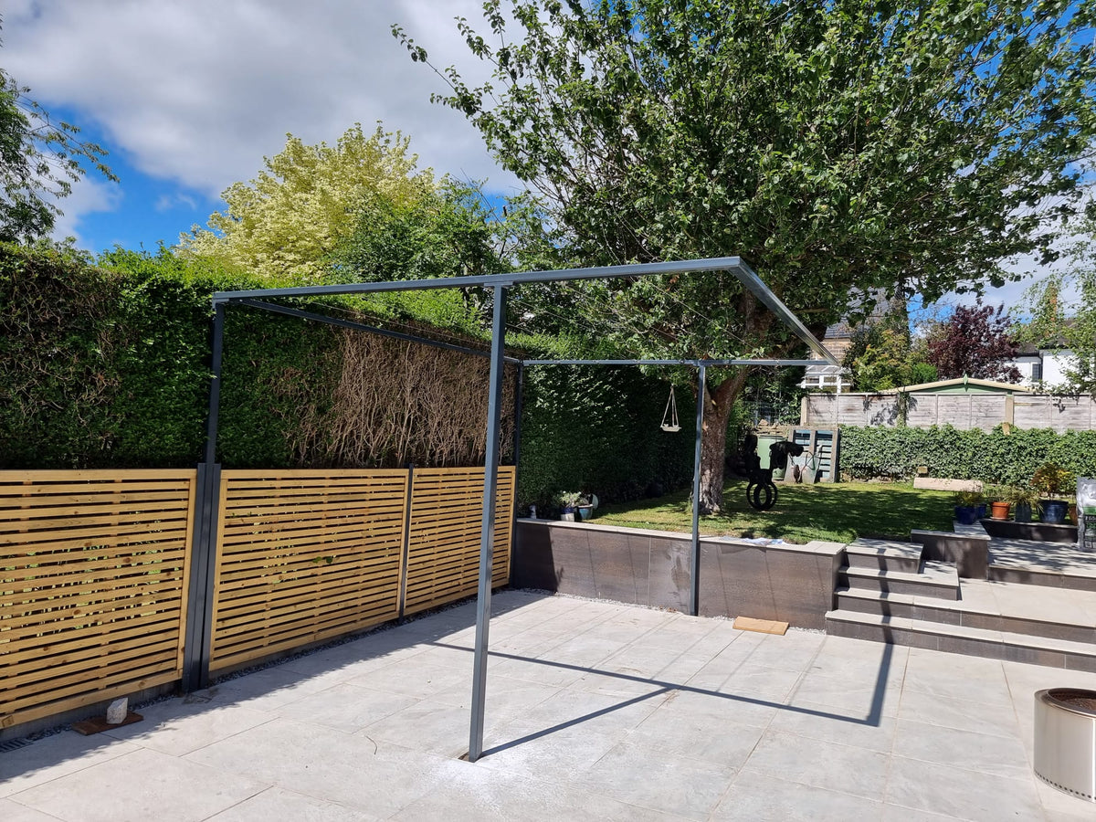 Bespoke garden pergola made from heavy duty steel