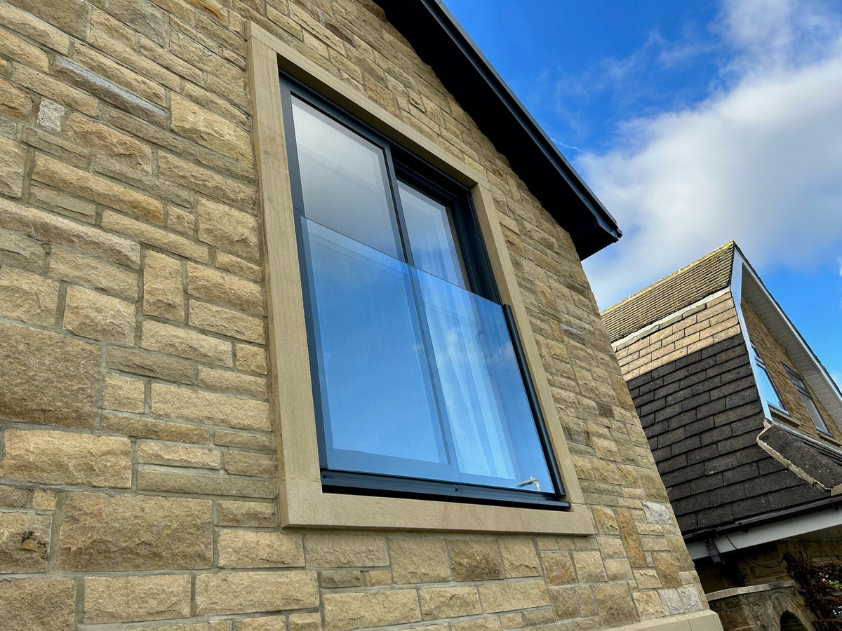 Canterbury frameless glass Juliet balcony from inside the room