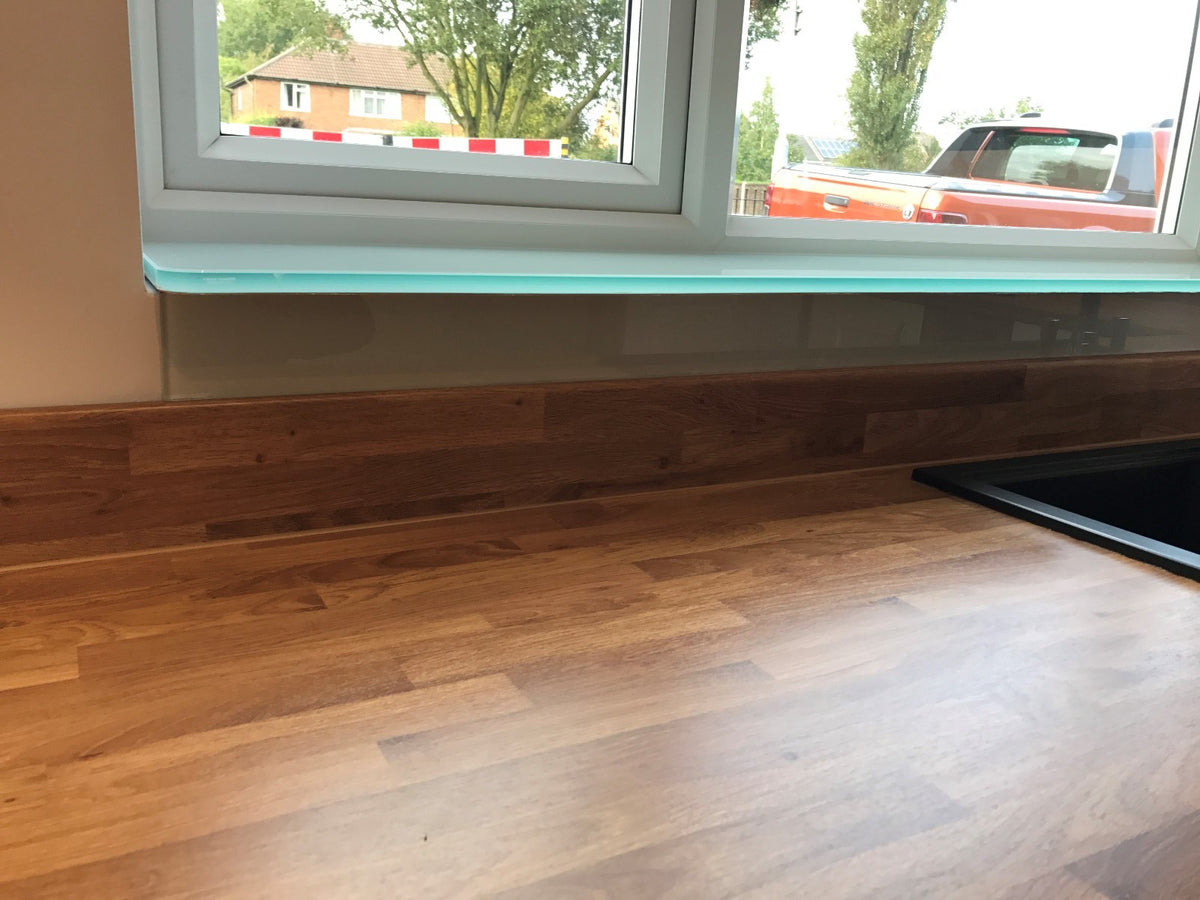 Dio-Met glass window sill in 8mm toughened safety glass