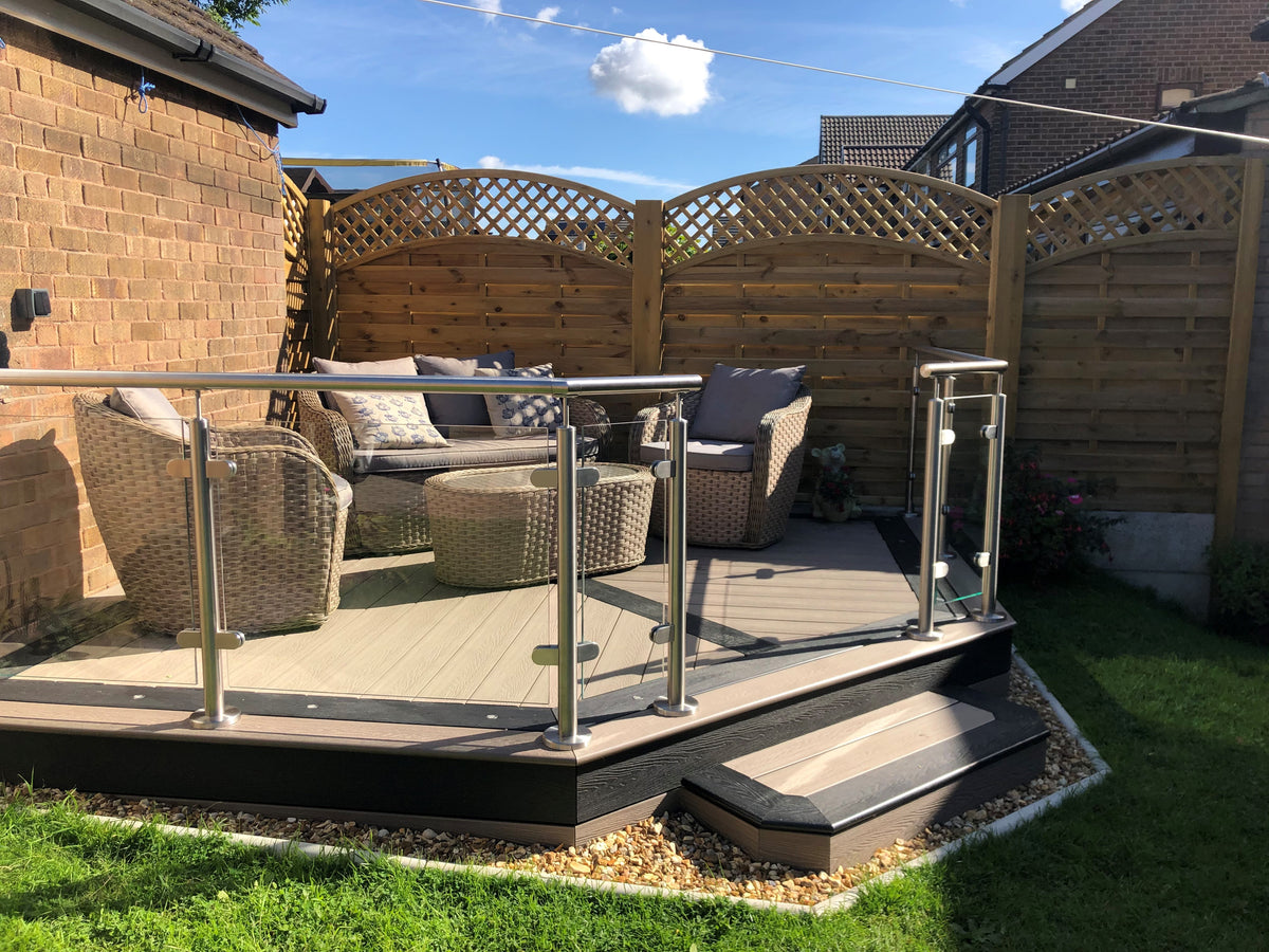 Stainless steel and glass balustrade installed on a staircase in Rotherham
