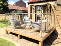 System 1 stainless steel balustrade posts with 10mm glass infill and a 42mm handrail