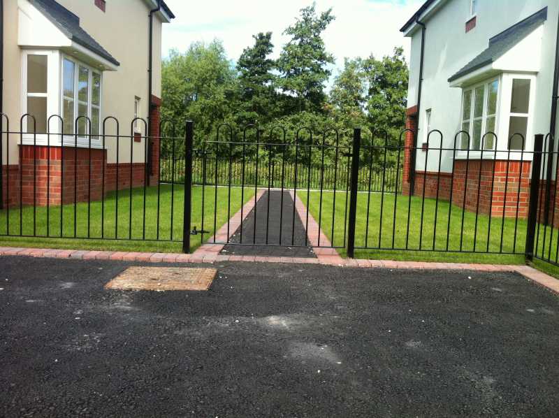 Hoop top railings in a school setting