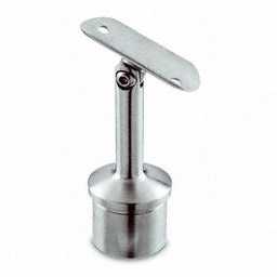 Stainless steel handrail to post connector, adjustable post top fitting
