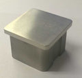 40mm square brushed stainless steel end cap for box section posts